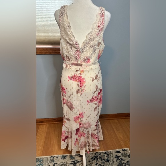 NWT City Studios Party Pink Floral High Low Junior Dress With Front Slit Size 11 - Picture 4 of 14